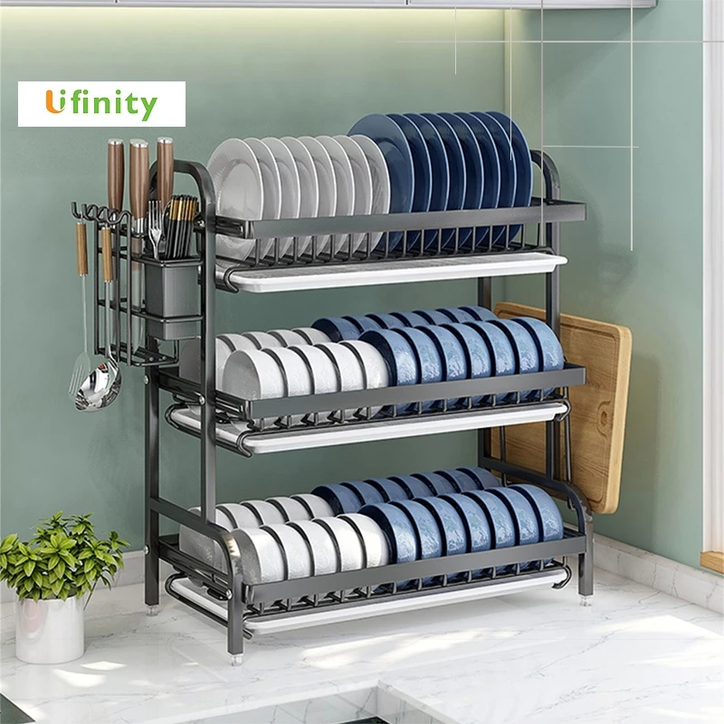 Lifinity Kệ Để Chén Bát Đĩa Đa Năng-Kệ Bếp Có Giá Cốc&Khay Đựng Nước Dung Lượng Lớn và Ổn Định Mạnh