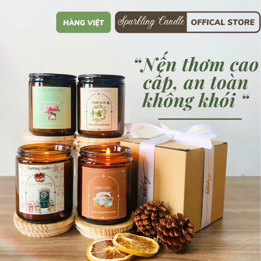 [ 28 Mùi 2 Size ] Nến Thơm Cao Cấp Sparkling Candle Thư Giãn An Toàn Không Khói Decor Phòng