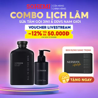 Combo Nerman lịch lãm - Sữa tắm gội nam 350ml & DDVS nam 100ml