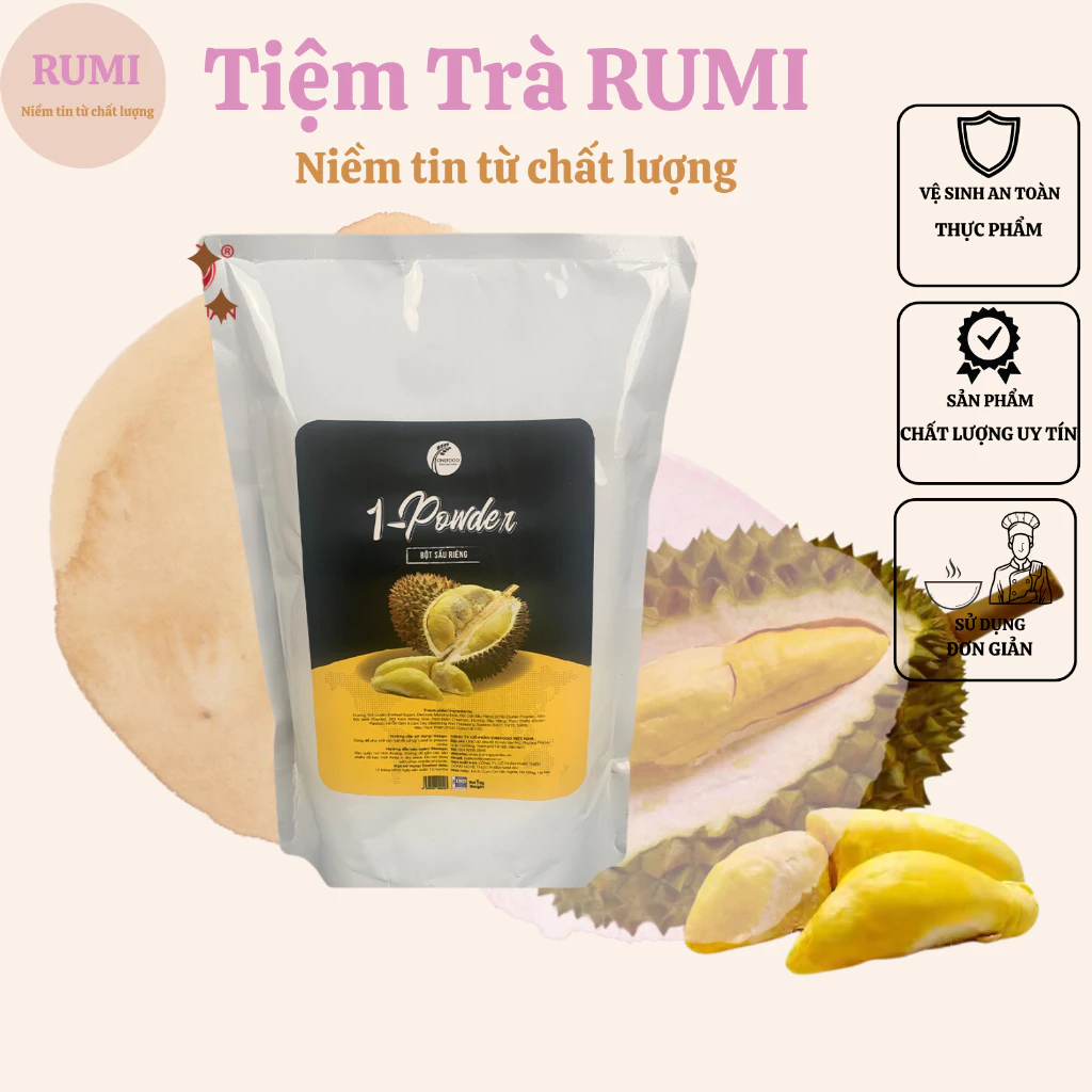 Bột Sầu riêng 1 – Powder túi 1kg - làm trà sữa sầu riêng siêu ngon