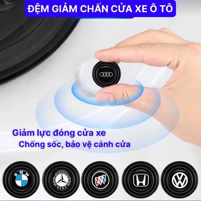 Nút Giảm Chấn Ô Tô, Giảm Lực Đóng Cửa Xe Ô Tô, Miếng Dán Chống Sốc - Bảo Vệ Xe (lẻ 1 miếng)