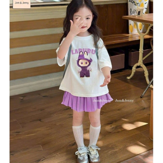 Váy bé gái, Váy cotton ép hình 3D dễ thương phối váy 2 tầng tím nhạt xoè bồng xếp ly cho bé 10-35kg Miuly Kids