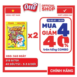 Combo 2 Túi Kẹo socola sữa Popit Doraemon 212gr | Socola | Đồ ăn vặt
