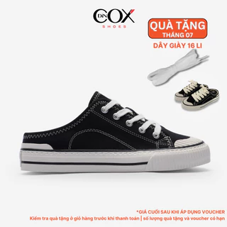 Giày Sục Đạp Gót Mules Vải Sneaker Unisex Tăng Chiều Cao 4cm DINCOX E10 Black