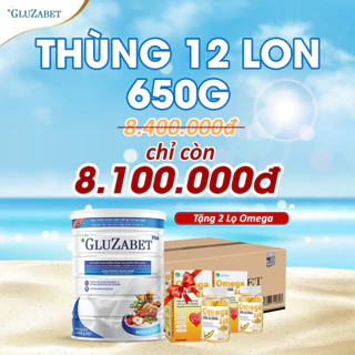 Thùng 12 Hộp 800G, Sữa Gluzabet Chuyên Biệt Cho Người Tiểu Đường, Hỗ Trợ Ăn Ngon Ngủ Ngon, Giảm Tiểu Đêm Mất Ngủ