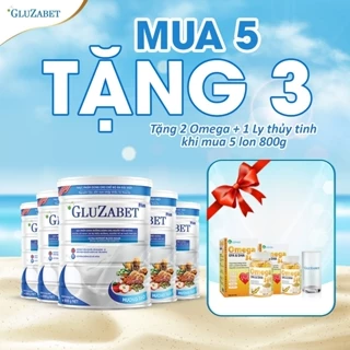 MUA 5 TẶNG 3 - Sữa Dành Cho  Người Tiểu Đường Gluzabet - Hỗ Trợ Ổn Định Đường Huyết, Ngăn Ngừa Biến Chứng, Tăng đề Kháng