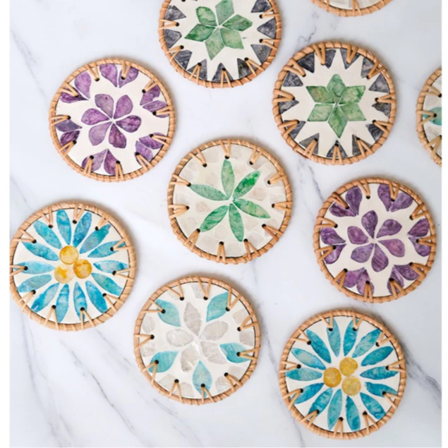 Lót ly khảm trai chịu nhiệt xinh xắn Tinh Hoa Việt