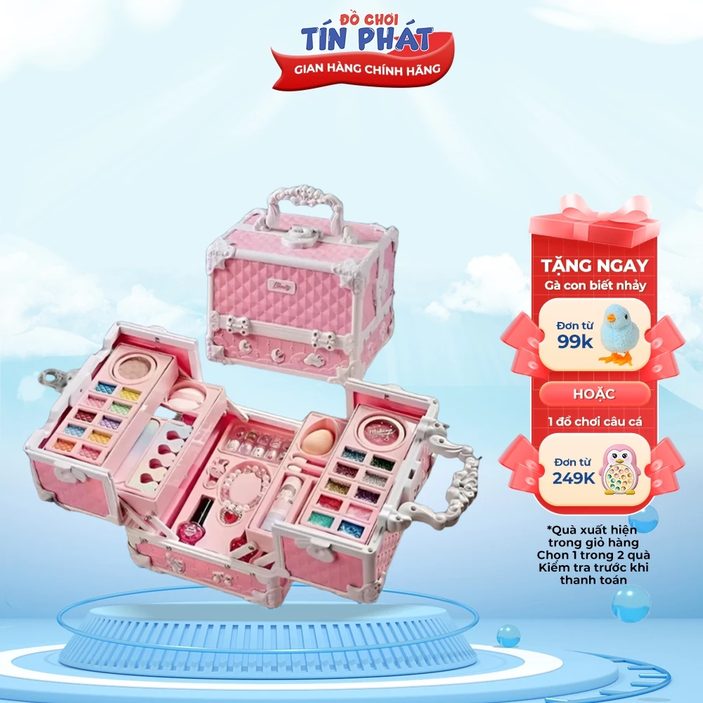 Bộ đồ chơi trang điểm làm móng màu hồng cao cấp cho bé gái - An toàn, dễ làm sạch - DCTP