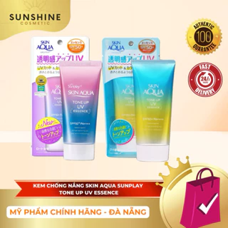 KEM CHỐNG NẮNG Skin Aqua Sunplay Tone Up UV Essence SPF50+ PA++++ nâng tone trắng sáng 80g