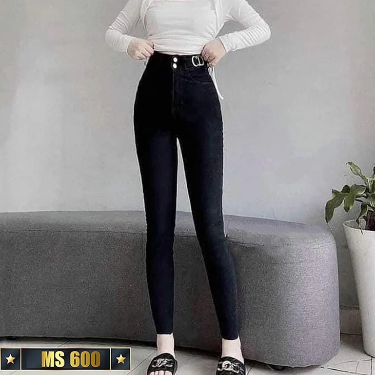 Quần jean nữ co giãn, quần bò lưng cao 9 tấc dáng ôm body cạp cao nhiều mẫu Bi_shop 173 ms512