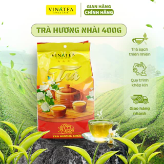 Trà xanh hương nhài 400g, trà nguyên liệu pha chế, trà xanh nhài hương đậm vị trà cao cấp Vinatea