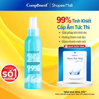 Xịt Khoáng Dưỡng Ẩm Compliment Aqua Spray 99% Phục Hồi Giảm Nhanh Mệt Mỏi, Hương Mát Dịu 200ml