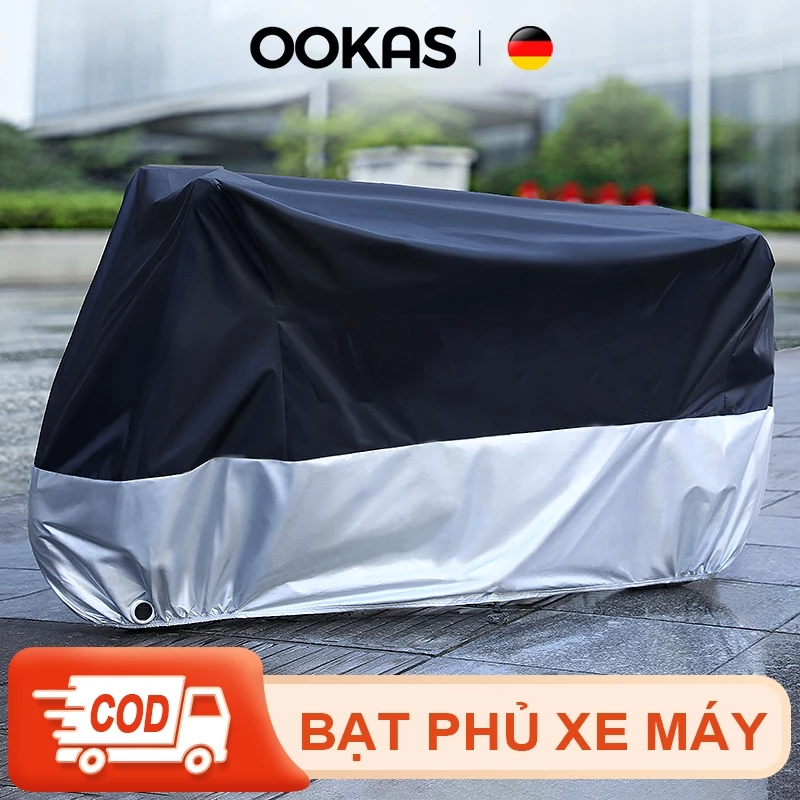 OOKAS Bạt Phủ Xe Máy Chống Mưa, Nắng, Bụi Bẩn Chất Lượng Cao , Bao Trùm Cả Xe