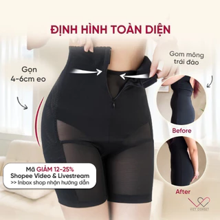 Quần Gen Bụng Định Hình Eo Mông Đùi VIETCORSET Comfy Slim 603, Nịt Bụng Có Khóa Kéo Siết Đùi Nâng Mông Cao Tự Nhiên