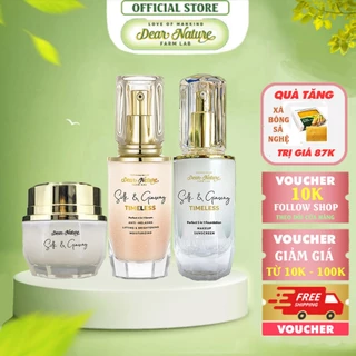 Combo Kem Dưỡng Da, Serum Ngừa Nám, Kem Nền Chống Nắng Timeless Silk Dear Dear Nature Khỏe Tự Nhiên