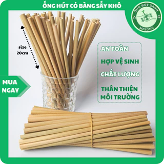 [Bó 100 ống] Ống hút cỏ bàng khô (grass straws) - size 20cm
