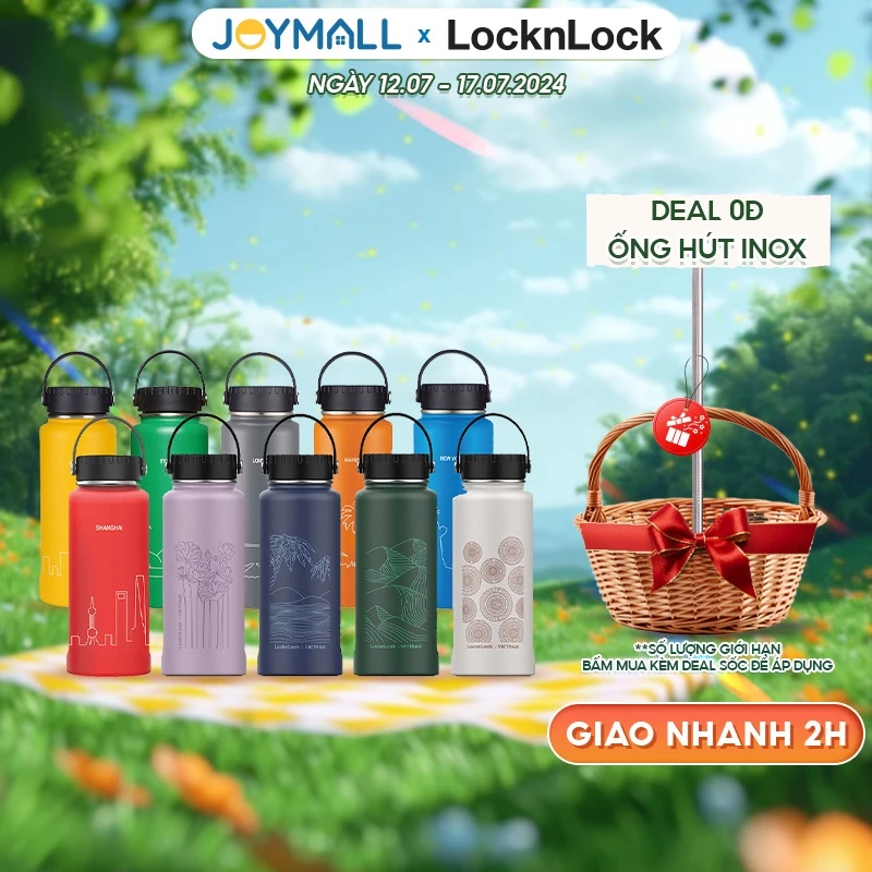 Bình giữ nhiệt Lock&Lock 897ml Riga Tumbler LHC4160 - Hàng chính hãng, khay lọc trà inox - JoyMall