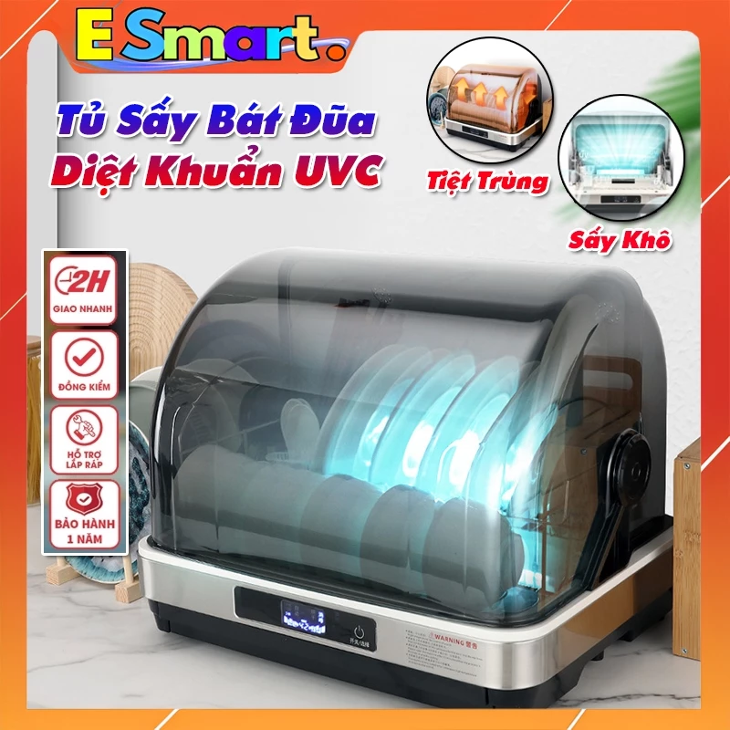 Máy Sấy Bát Đũa Đa Năng - Tiệt Trùng Khử Khuẩn Bằng Tia UV Dung Tích Lớn Lên Đến 58L Màn Hình Led Hiển Thị Chức Năng