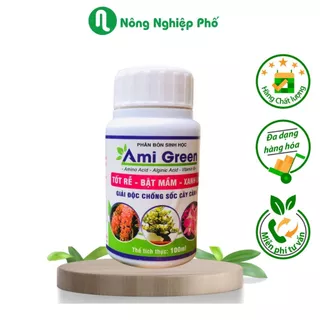 Phân bón sinh học Ami Green tốt rễ bật mầm giải độc cho cây - Chai 100ml