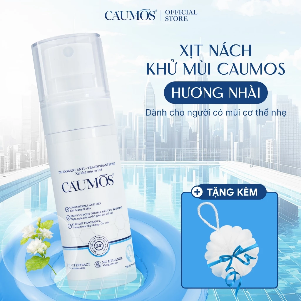 Xịt Khử Mùi Và Ngăn Mồ Hôi Dành Cho Chân 24h Caumos 50ml hương Nhài