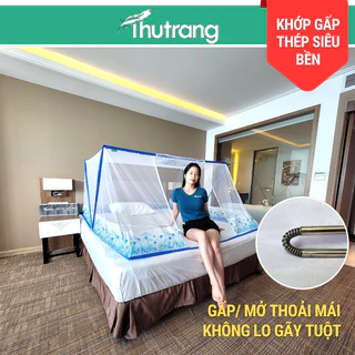 [ KHỚP GẤP THÉP SIÊU BỀN] MÀN XẾP THÔNG MINH THU TRANG - CÓ CỬA & VIỀN CHÂN