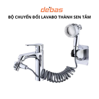 Bộ chuyển đổi vòi lavabo thành sen tắm gồm dây sen và vòi sen tăng áp tiện dụng  Debas