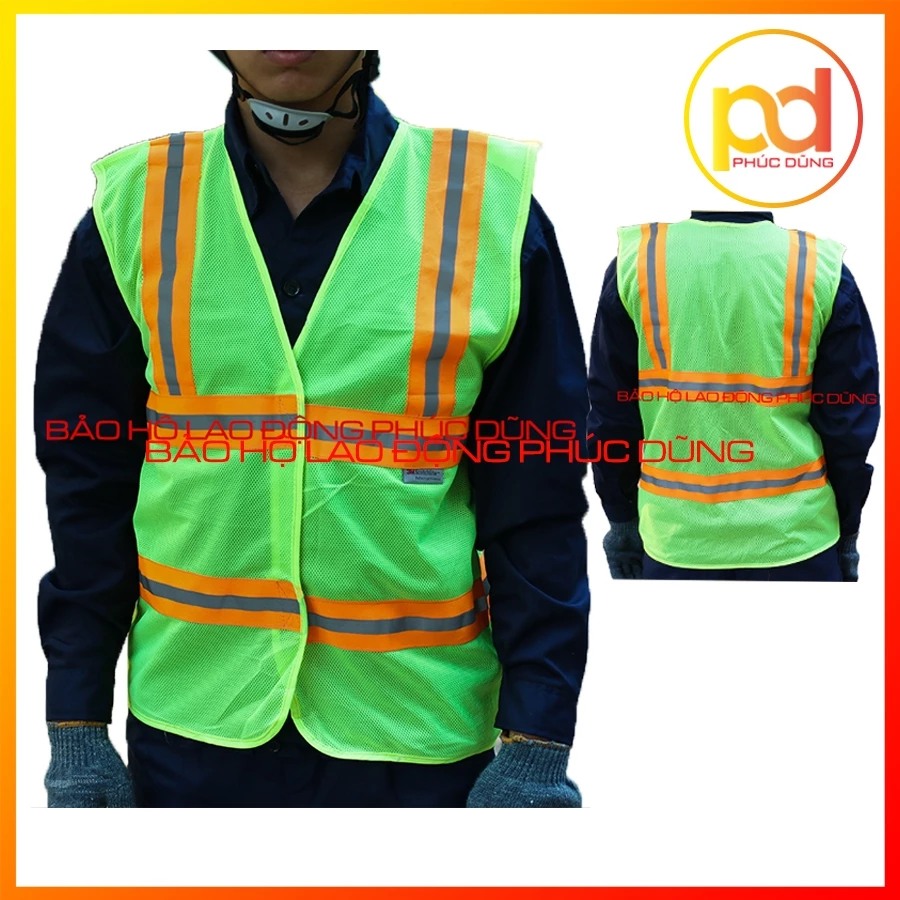 Áo gile lưới phản quang giá rẻ khoác ngoài, gile kỹ sư phát sáng cho môi trường làm việc ban đêm tiết kiệm thoát mát