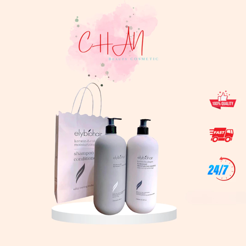 Cặp Dầu Gội Xả Elybiohair Collagen | Giảm Rụng Tóc, Phục Hồi Tóc Khô Xơ, Hư Tổn ,Hàng Chính Hãng