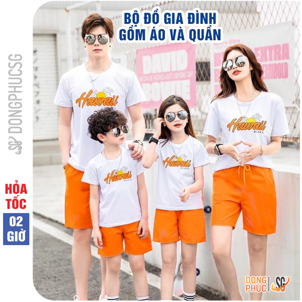 Đồ đi biển gia đình nguyên set gồm áo và quần nổi bật chất thun dày dặn đủ size cho trẻ em BGD508TC