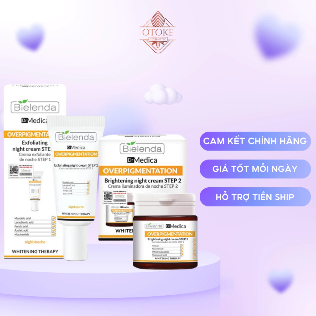 Kem dưỡng trắng da Bielenda Dr Medica Overpigmentation Exfoliating & Brightening 30-50ml