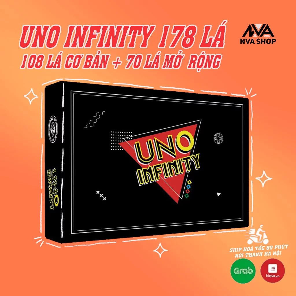 UNO INFINITY 178 lá cơ bản + mở rộng - hộp đen