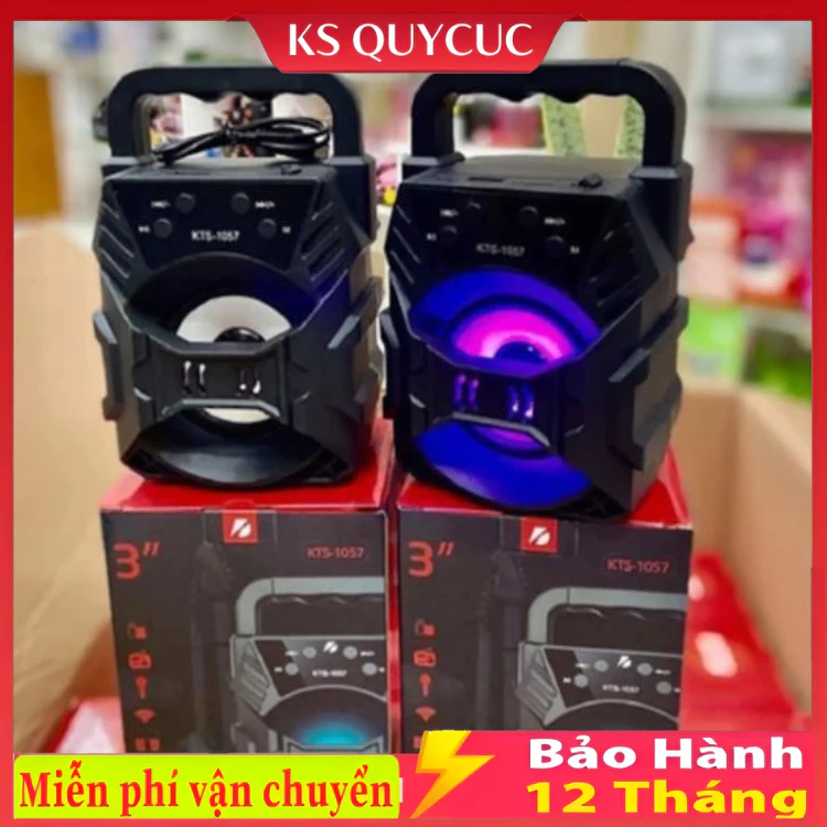 Loa Bluetooth mini KTS-1057 nhỏ gọn âm thanh siêu hay đèn led nhấp nháy Hỗ trợ cắm thẻ nhớ, USB