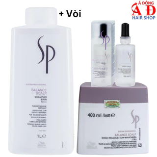 Dầu gội ủ tinh chất hỗ trợ trị rụng tóc cho da đầu nhạy cảm SP Wella Balance Scalp Đức