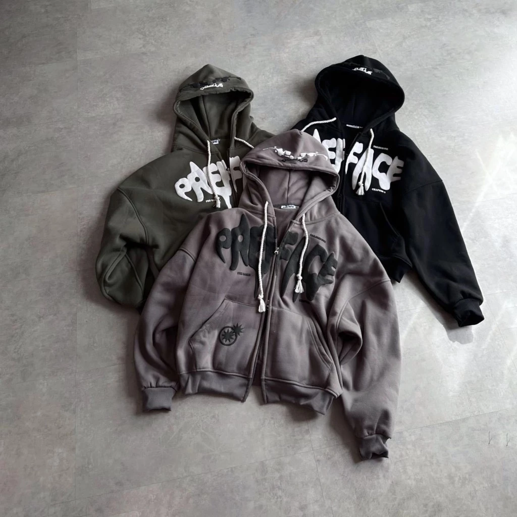 Áo Khoác Hoodie zip form ngắn BOXY họa tiết nổi NGÔI SAO vải nỉ bông form rộng khoác ngoài unisex nam nữ