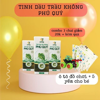 [Combo 3 chai 20ml] Tinh dầu trầu không Phú quý bôi hết ho, khò khè, sổ mũi, tan đờm cho bé, tặng kèm quà