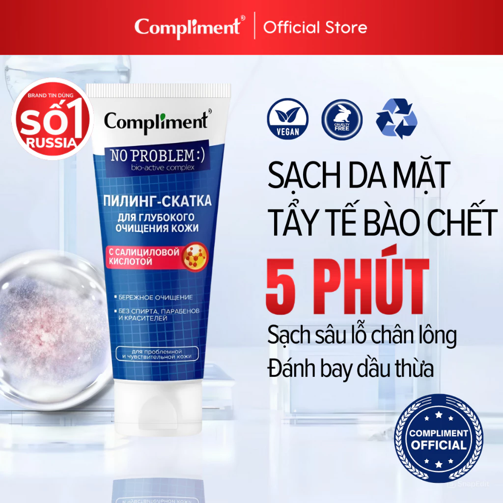 Tẩy Tế Bào Chết Da Mặt Compliment Peeling Roll BHA Kiềm Dầu, Sạch Sâu Lỗ Chân Lông 150ml/100ml/80ml