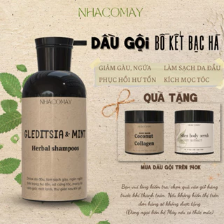 Dầu gội thảo dược Bồ kết bạc hà Nhà cô Mây - Kích mọc tóc, giảm gàu, nấm, phục hồi hư tổn, suôn mượt