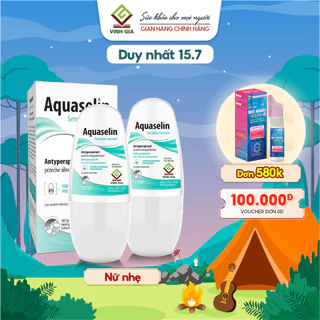 Lăn Nách Nữ Nhẹ Aquaselin Sensitive Women, Khử Mùi, Không Thâm Nách 50ml (Combo 2 Tặng Xịt Rửa Mũi)