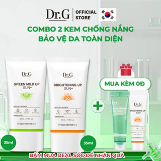 [COMBO ĐQ] Kem Chống Nắng Dr.G Brightening Up Sun+ 35ml & Kem Chống Nắng Dr.G Green Mild Up Sun+ 35ml