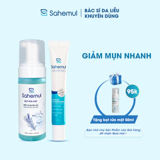 [COMBO HỖ TRỢ GIẢM MỤN NHANH SAHEMUL] Kem Chấm Mụn Viêm 20gr & Bọt Rửa Mặt Sạch Sâu, Ngừa Mụn 150ml