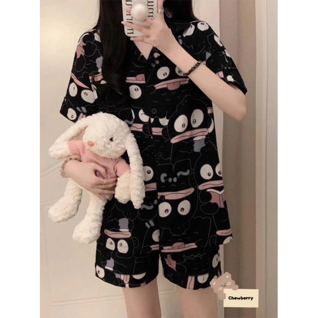 Bộ Pijama, Đồ Bộ Mặc Nhà Nữ Dáng Cộc Hoạt Hình Dễ Thương Mùa Hè