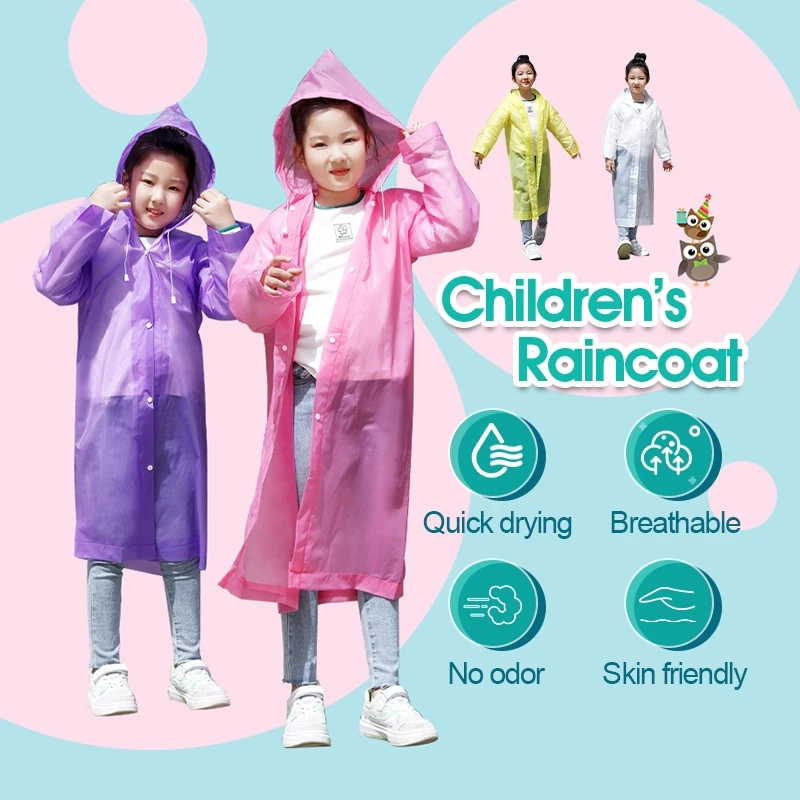 Áo mưa cho bé 4-13 tuổi Áo mưa trẻ em siêu nhẹ, siêu dai, siêu bền cho bé trai bé gái cao từ85-135cm