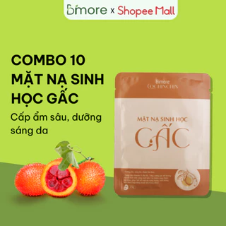 Combo 10 mặt nạ sinh học gấc Bimore cấp ẩm sâu dưỡng da đều màu