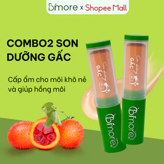 Combo 2 Thỏi Son Dưỡng Gấc Bimore Giảm Thâm Dưỡng Ẩm Làm Hồng Môi