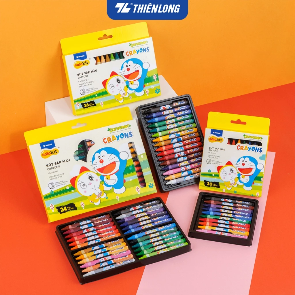 Bút Sáp Màu Colokit Doreamon, Màu tô mịn, ăn màu tốt ,màu sắc tươi sáng