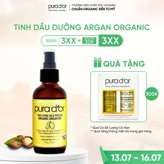 Dầu Dưỡng Tóc Và Da Argan Oil Organic PURA DOR 118ml Phục Hồi Dưỡng Ẩm Mềm Mượt