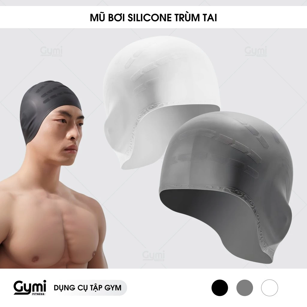 Mũ Bơi Silicone Dùng Được Cho Nam Nữ - Bịt Tai, Ngăn Nước, An Toàn Cho Tóc Và Da Đầu - MuBoi-TrumToc