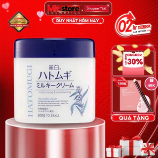 Kem dưỡng da Hatomugi Moisturizing Conditioning The Milky Cream 300g