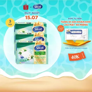 Bộ 3 hộp Bông trang điểm (bông tẩy trang) cao cấp Silcot Premium 66 miếng/hộp