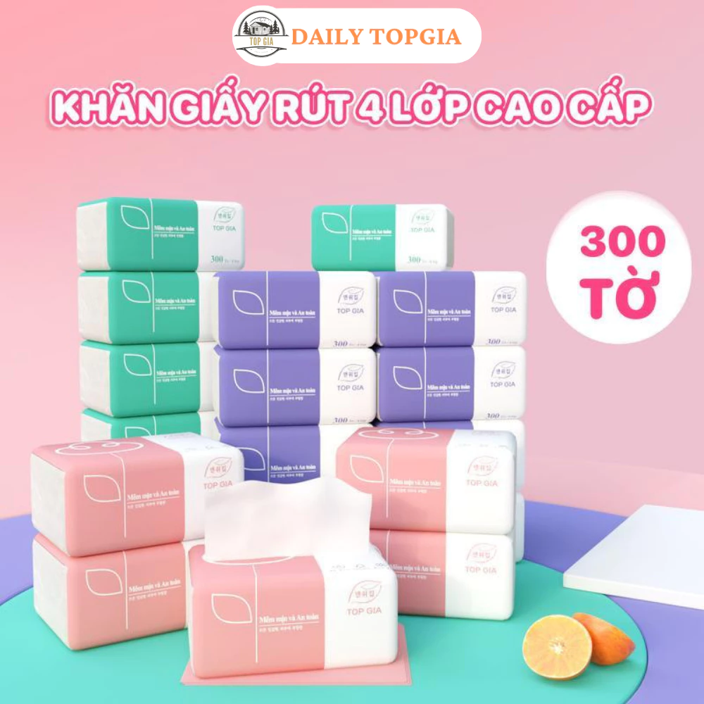Giấy ăn gấu trúc Top Gia khăn giấy rút  gói tiện lợi thận thiện môi trường mềm mịn tiết kiệm